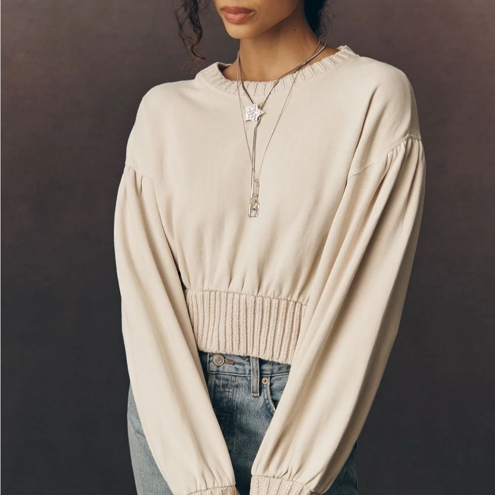 Chic Cream Women's Crop Top - Picture 1 of 8
